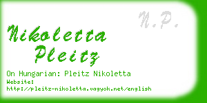 nikoletta pleitz business card